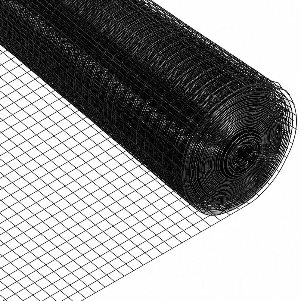 Black welded wire mesh roll for fencing and garden applications