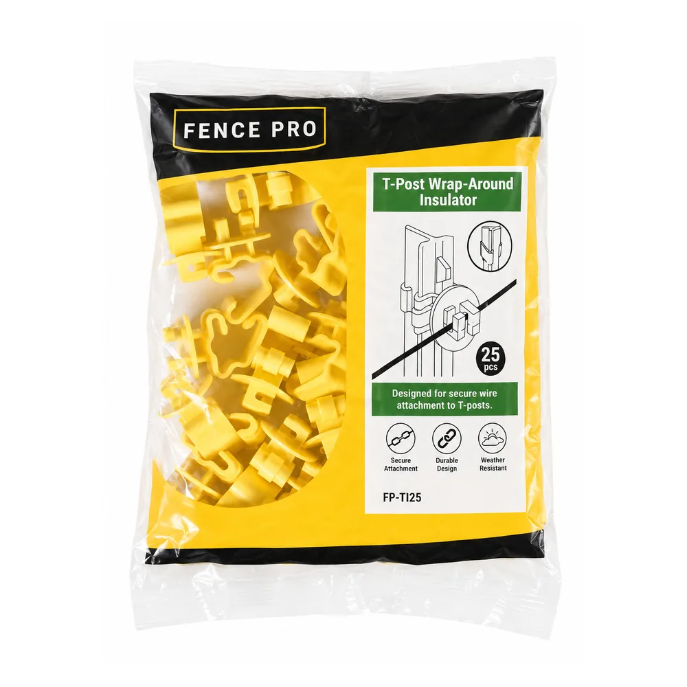 T-post wrap-around insulators and fence accessories packaging