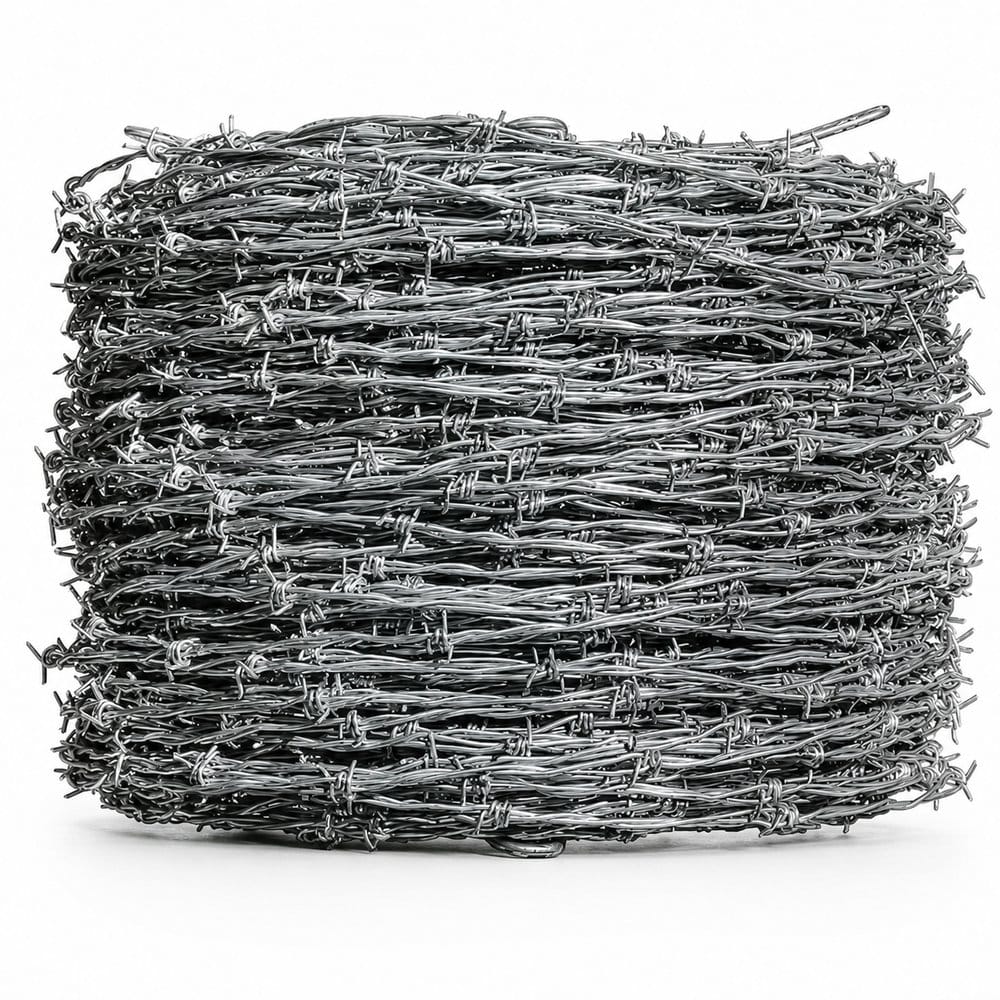 Galvanized barbed wire roll for farm and ranch fence