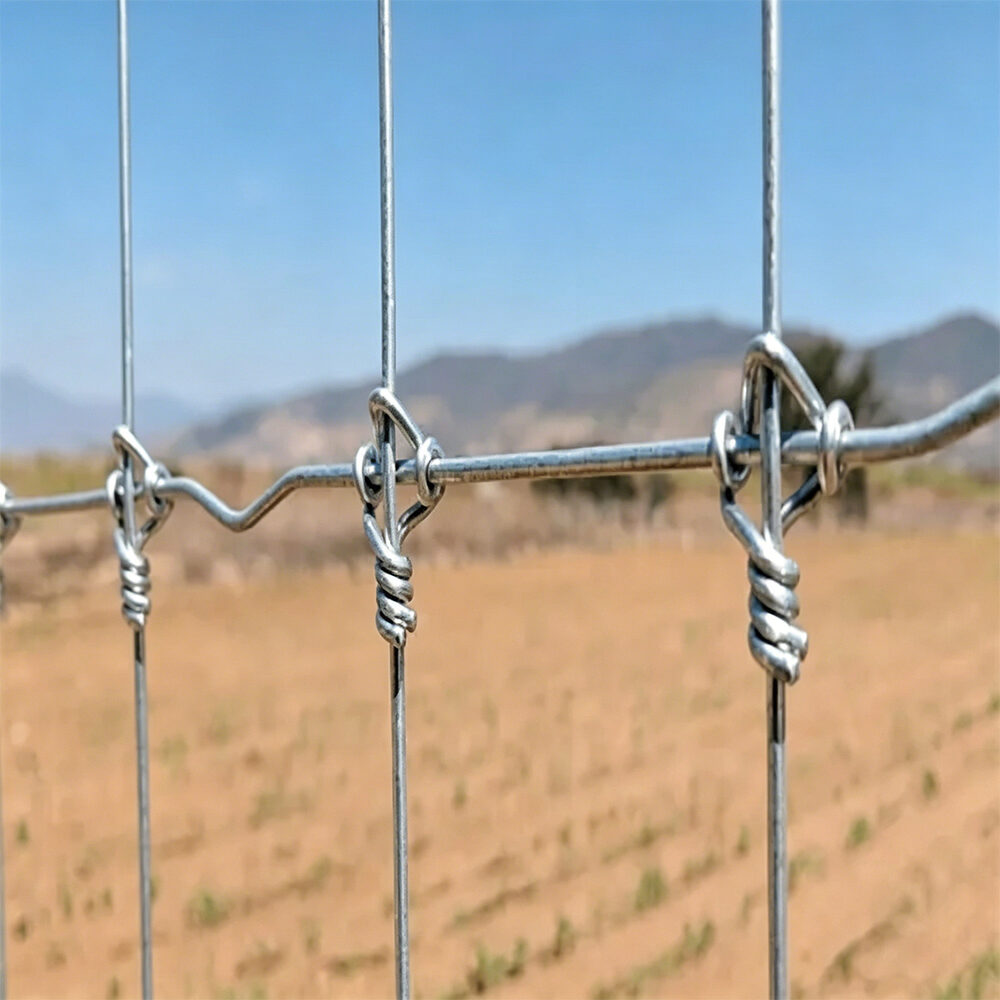 High tensile fixed knot cattle fence installed on ranch land
