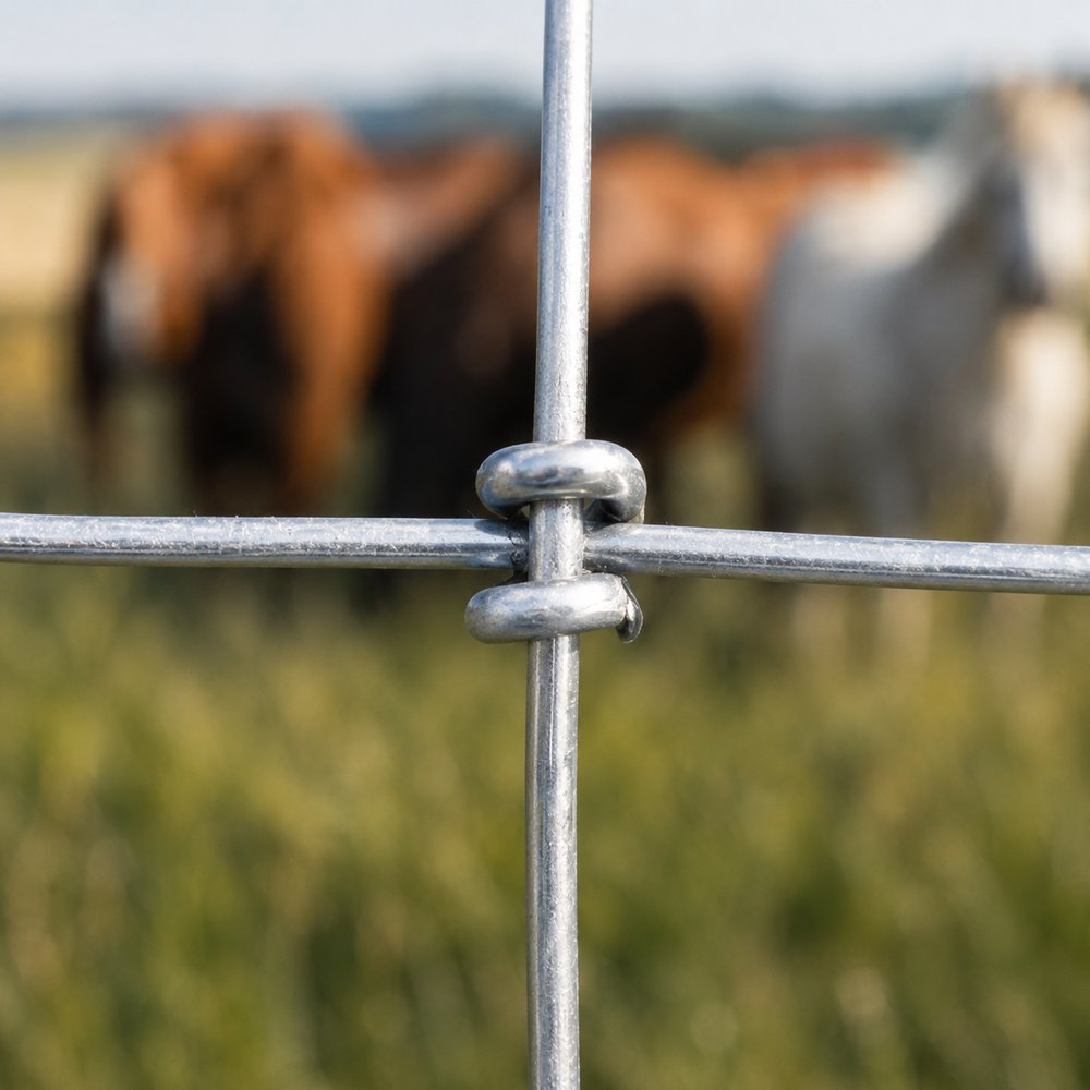 Horse fence roll wire detail for paddock and ranch fencing
