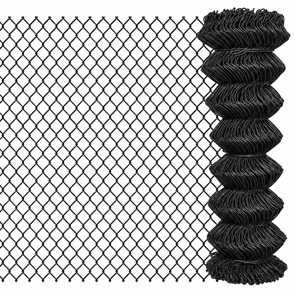 Black PVC Coated chain link fabric roll illustration