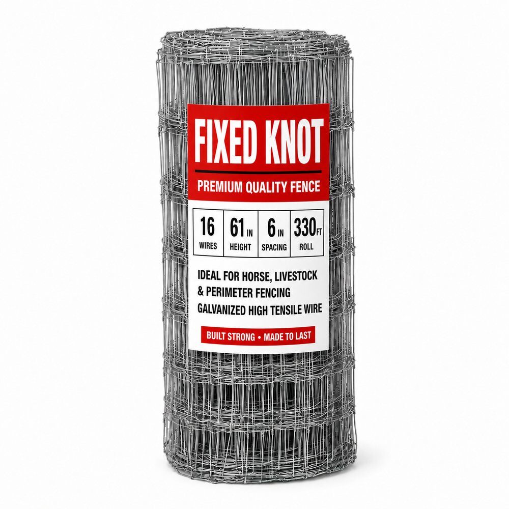 61 inch fixed knot livestock and perimeter fence roll model 1661-6-330