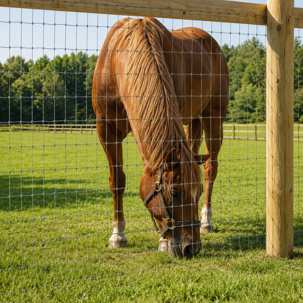 S knot woven wire fence installed in an agricultural paddock
