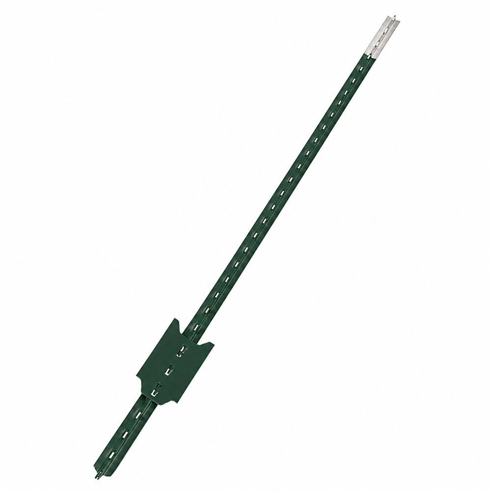 Full-length studded steel T fence post for farm fencing
